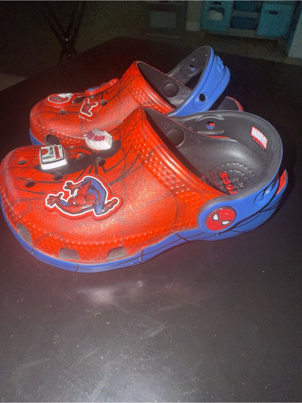 Crocs Marvel Spider-Man Clogs Toddler Size C7 Red Blue with Jibbitz